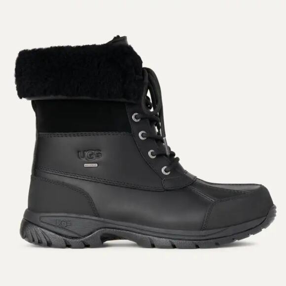 Ugg Butte Men’s Sherpa Rubber Tie Up Taller Boots Winter Used - Picture 1 of 12